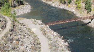 Confluence of Cimarron and Gunnison Rivers at bridge