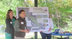 Rick Bachand, Fort Collins Natural Areas Department, describes the ecological restoration project taking place at the North Shields Ponds area - Alex Hayes