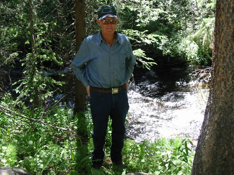 Scotty Moser in front of Boulder Creek