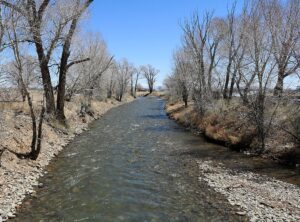 A flowing Alamosa River in 2018.
